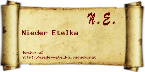 Nieder Etelka névjegykártya
